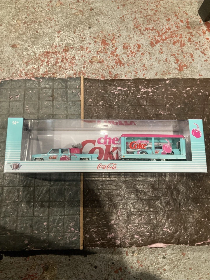 M2 Machines Cherry Coke Hauler 1973 Cheyenne & 1985 Chevrolet Camaro IROC-Z TW40 - Image 4 of 4