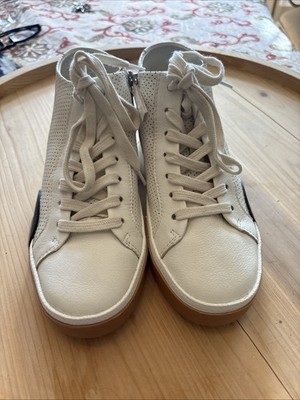 Dolce Vita Harryson  Women s 6 Lace Up leather Flat Sneaker Shoes White