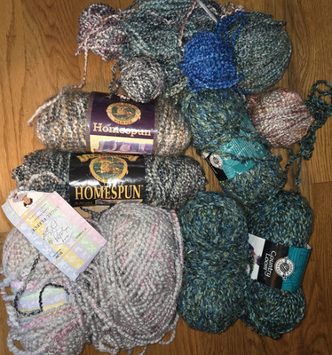 9+ Skeins Nubby Yarn Homespun Country Loom Angel Fleece Lot 3 LBS Super-Bulky