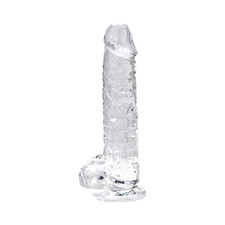 FALLO REALISTICO DILDO 7" CON VENTOSA E PALLINE TRASPARENTE SEX TOYS VAGINALE AN