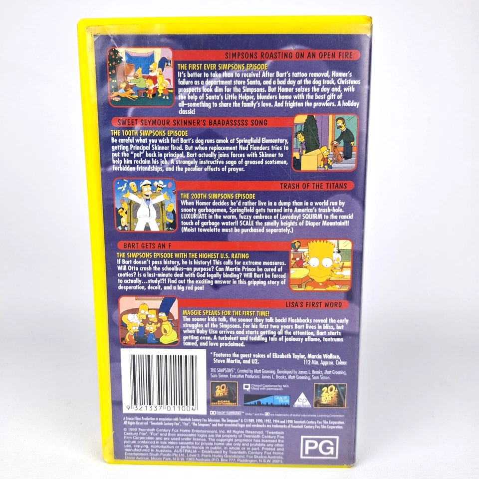 The Simpsons Greatest Hits Volume 1 VHS Tape PAL 1999 Homer Marge Bart Maggie - Image 3 of 4