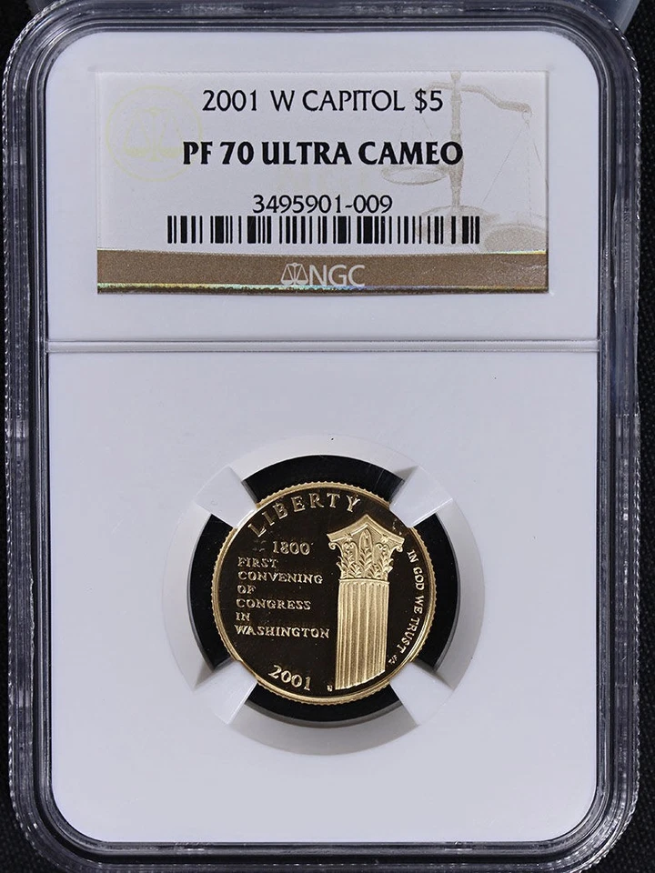2001-W Capitol Commemorative Gold $5 NGC PF70 Ultra Cameo - Image 3 of 4