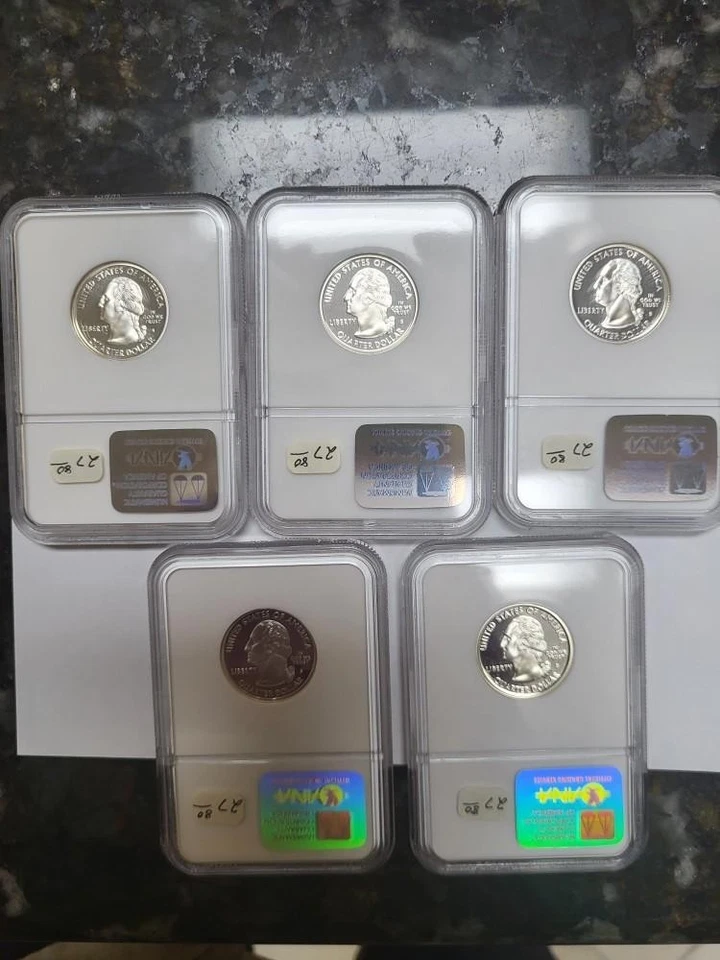 2000 SILVER PROOF NGC PF69 Ultra Cameo Set of Statehood Quarters 5 coins - Image 2 of 4