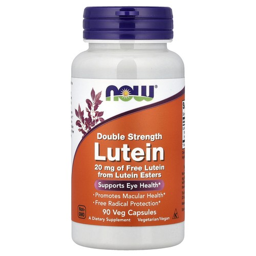 Now Foods Lutein Double Strength 90 Veg Capsules GMP Quality Assured, Vegan,
