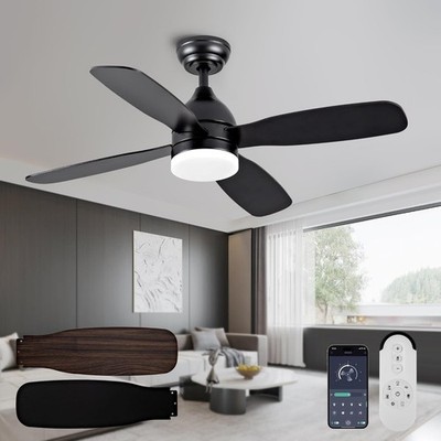 Deckenventilatoren mit Beleuchtung und Fernbedienung/APP-Steuerung, 42 Zoll flacher Deckenventilator
