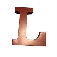 Rustic Metal Letter "L" Wall Decor Or Tabletop Accent 12" Brown Finish