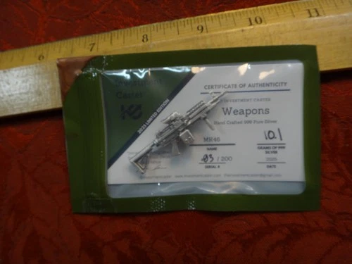 Rare Investment Caster MK 46 Rifle 10.1 Grams .999 Fine Silver LE 83/200
