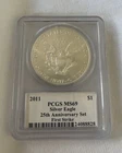 2011 American Silver Eagle PCGS MS69 25th Anniversary signed by Mercanti