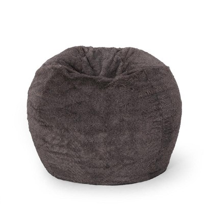 Vinda 3-foot Round Faux Edamame Bag, Brownbeige