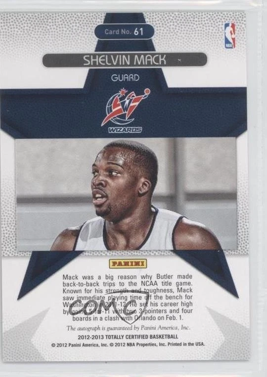 2012-13 Totally Certified Rookie Roll Call Gold /25 Shelvin Mack #61 Auto RC - Image 2 of 2