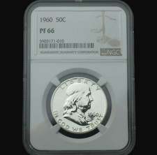 1960 Franklin Silver Half Dollar NGC PF66 Proof Freshly Graded Combo Ship 