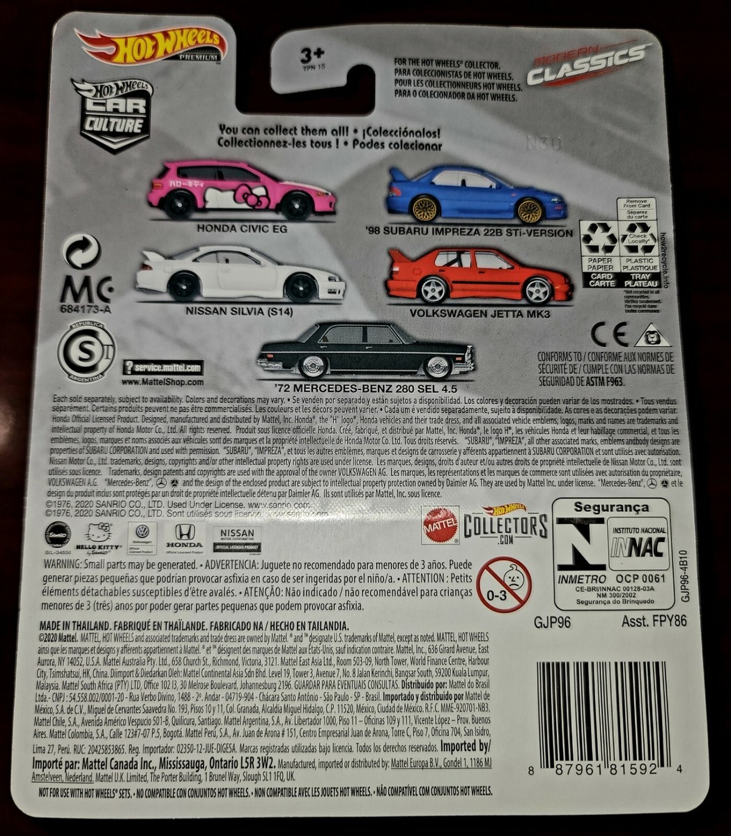 Hot Wheels 2020 Modern Classics '98 Subaru Impreza 22B STi-Version