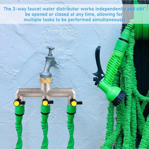 Gardena Distributore Acqua 3 Vie Rubinetto Distributore 3/4" Tubo Ottone Valvola - Foto 11 di 16