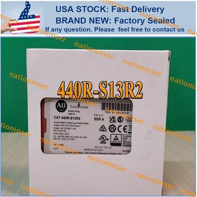 New Allen Bradley Guardmaster 440R-S13R2 Ser A Monitoring Safety Relay - USA