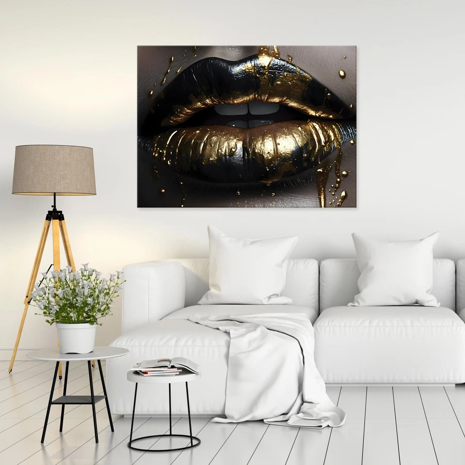 Leinwand Bilder FRAU GESICHT LIPPEN Leinwandbild Groß Wandbilder Canvas Wandbild - Bild 2 von 4