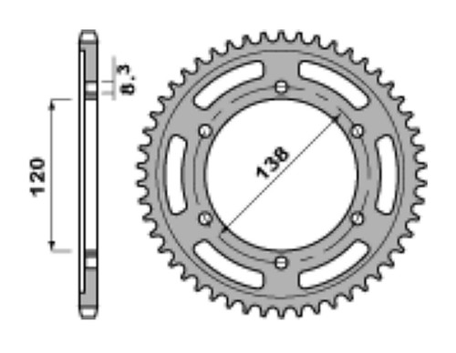 CORONA TRASMISSIONE IN ACCIAIO 237 Denti 38 HONDA VFR 750 R (RC30) PASSO #520 - 第 2/2 張圖片