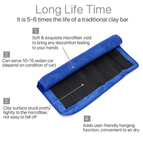 Clay Bar Microfibre Mitt Cloth Towel Auto Car Detailing Cleaning Cloth 12"x12" - Bild 5 von 12