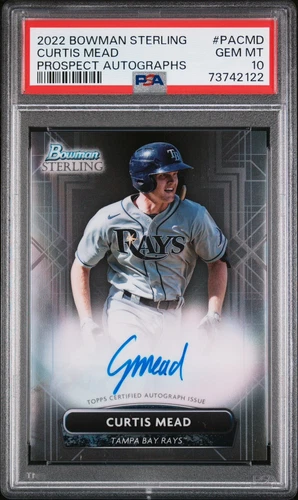 CURTIS MEAD 2022 BOWMAN STERLING PROSPECT AUTO PSA GEM MINT 10 ROOKIE