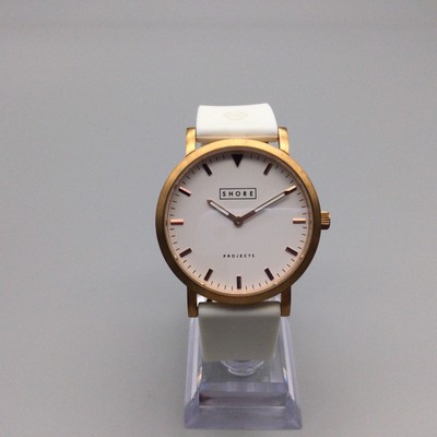 SHORE PROJECTS Holkham Watch with Rose Gold, Tan and White Bands Shore Projects Holkham Watch with Rose Gold Tan and White  main image 4