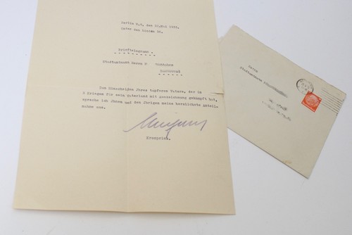 Brief 1933 mit Original Unterschrift des Wilhelm Prinz von Preußen Sehr selten - Bild 2 von 6