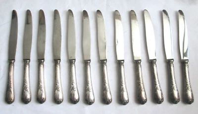 Vtg Christofle 12 x Knife Set MARLY Silverplate Stainless Shell Flatware Knives - Bild 1 von 4