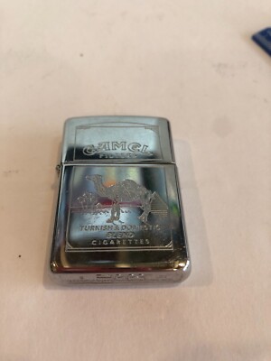 VINTAGE Camel Zippo Silver Lighter Turkish & Domestic Blend Cigarettes #F44