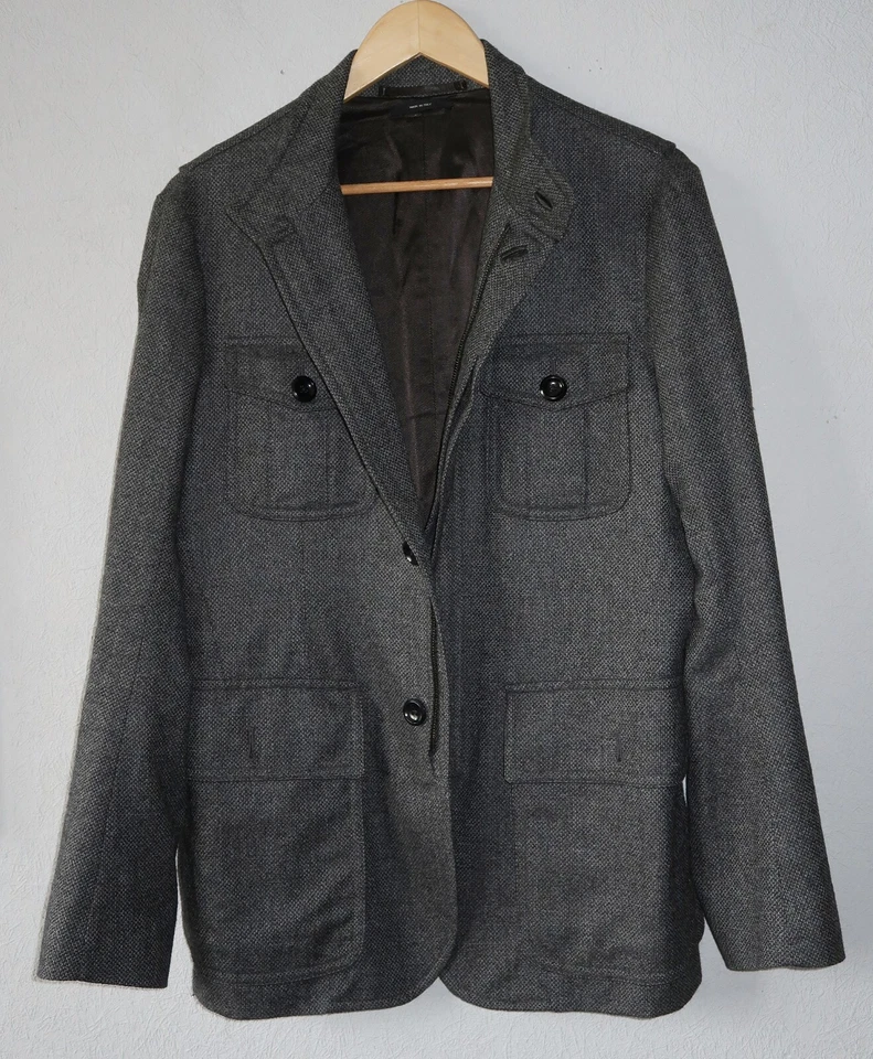 Blazer/veste de campagne hybride homme TOM FORD gris laine cachemire soie fab... - Photo 1/4