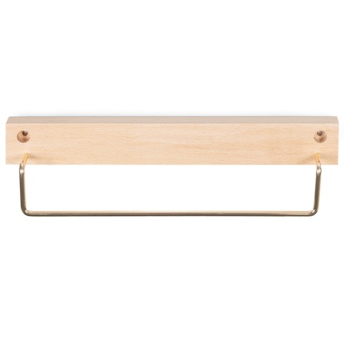 Toallero de pared de bambú perchero para toallas de baño y trapos de cocina - Imagen 7 de 7
