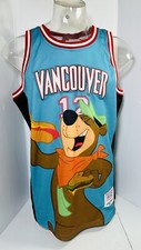 Yogi Bear Vancouver Headgear Classics Premium Basketball Jersey Teal/Blue Sz XL