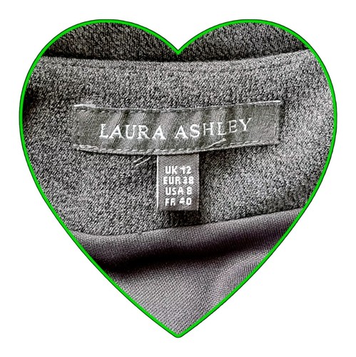 LAURA ASHLEY DRESS SIZE 12 GREY SLEEVELESS SHIFT OFFICE WORKWEAR ZIPPED POCKE#15 - Picture 10 of 11