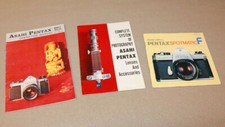 Asahi Pentax Spotmatic Camera Brochure Lot 3 vintage fliers booklet breif old XW