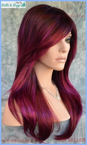 Angelica PM by Noriko Wigs (partial mono) PLUMBERRY JAM Long Sexy AUTHENTIC - 第 1/12 張圖片