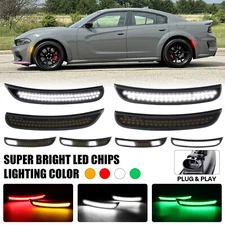 Dynamic Front Rear Bumper LED Side Marker Light Lamp For 2015-2023 Dodge Charger