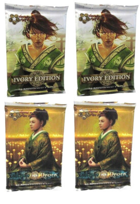 4 Booster Packs Legend of the Five Rings L5R Ivory Edition & The New Order NEW