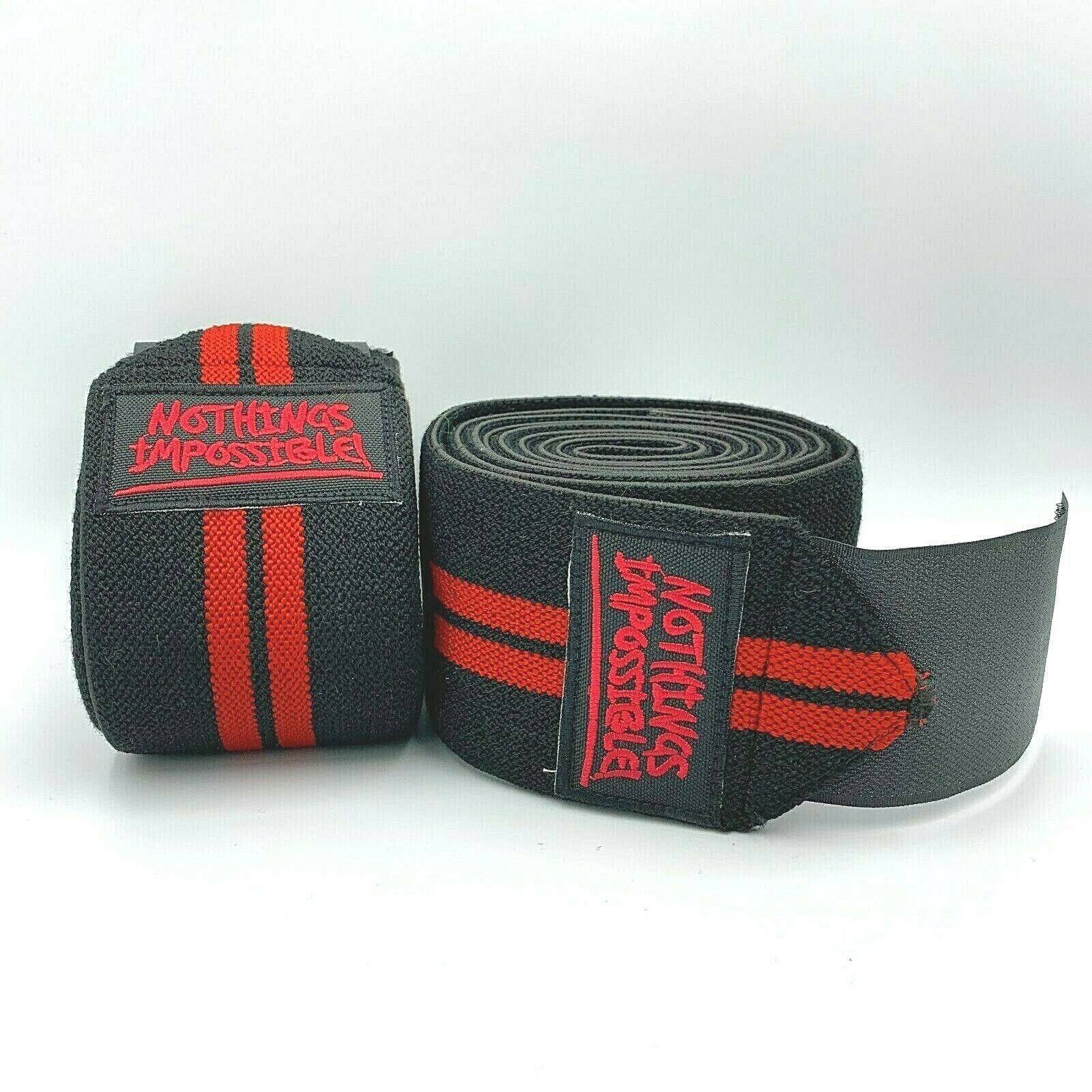 Powerlifting Knee Wraps Pair Weightlifting Bodybuilding Gym Training strongman