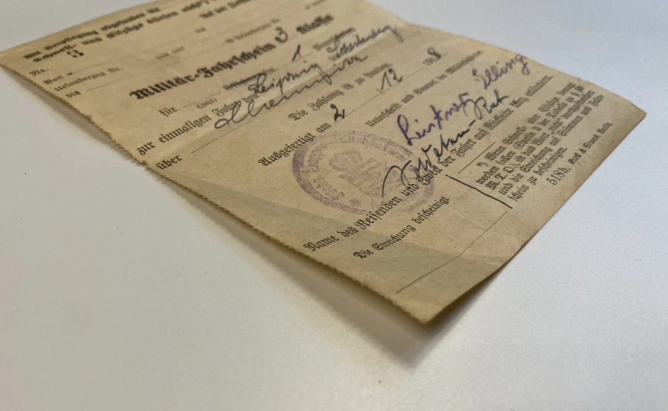 Licencia militar alemana 1918 “MILITAIR FAHRSCHE” • Firmada y estampada • Primera Guerra Mundial Foto 3 de 4