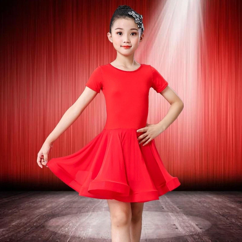 Children Girl Latin Salsa Dance Dress Dancewear Performance Costume Ballroom - Image 4 of 4