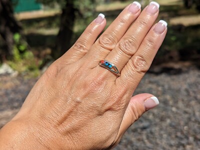 Zuni Rings, Multi Stones Inlay Handmade SouthWest Artisans Jewelry