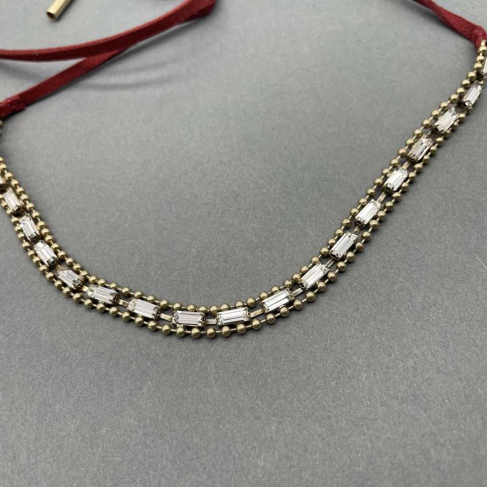 Jen Atkin Chloe & Isabel Gamuza Collar Tocado Cuero Tono Plata Ajustable Foto 2 de 4