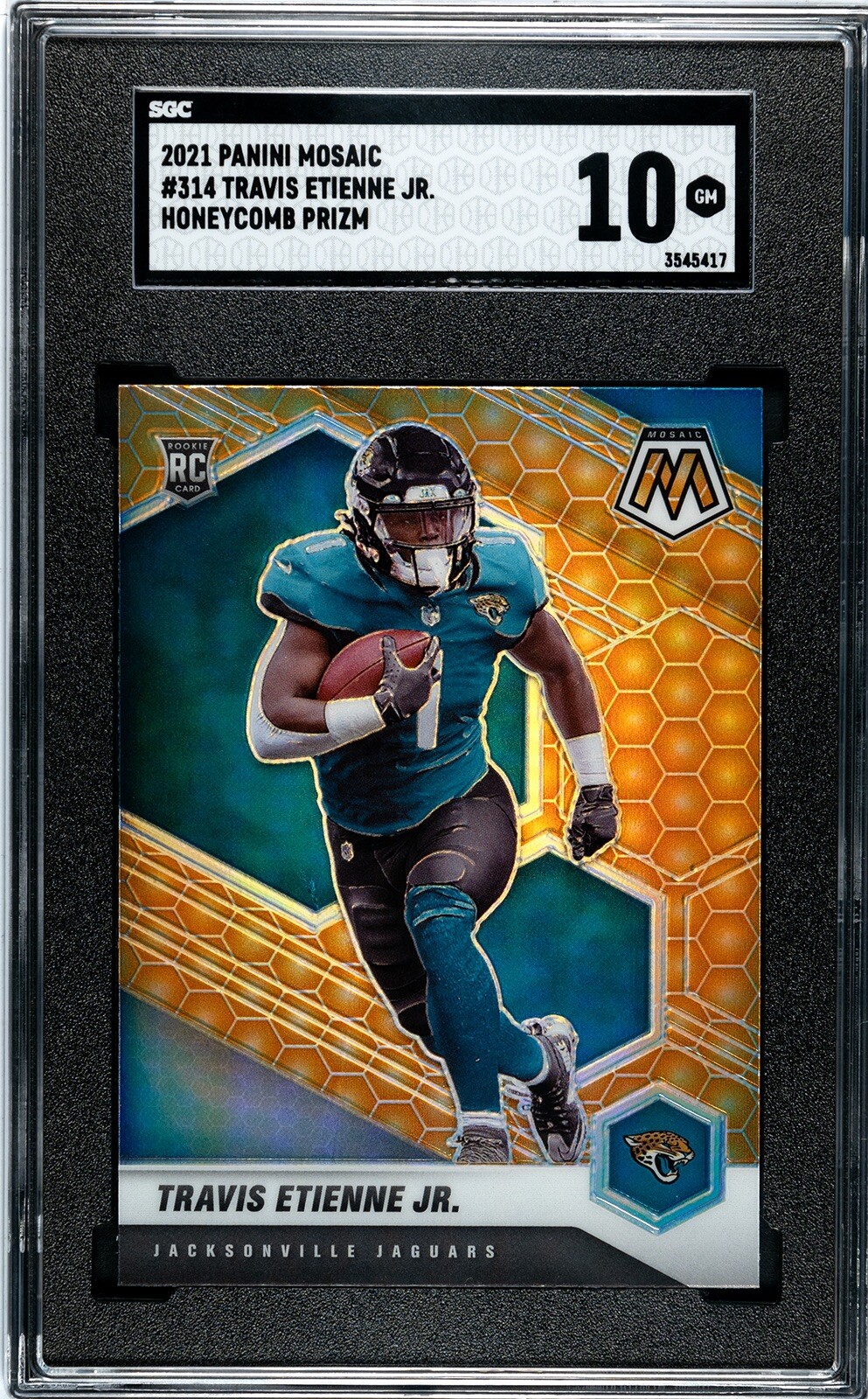 2021 Panini Mosaic Travis Etienne Jr. Honeycomb #314 Rookie SGC 10