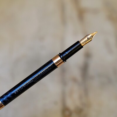 Stylo Plume Waterman Rare Modèle Goutte Plaqué Or Godrons - Plume Or 18 Carats