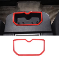 For Toyota Sequoia 2023-2024 Bright Red Rear Water Cup Holder Panel Cover Trim