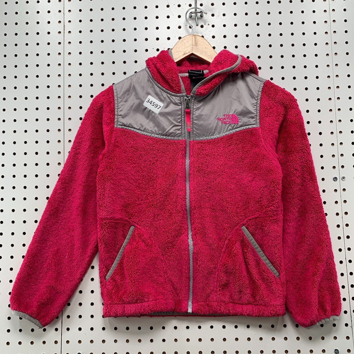 The North Face Furry Jacket Girls Medium 10/12 Pink Osito Hooded