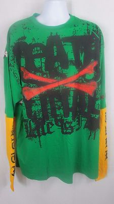 Men urban wear BRIGHT shirt XXL Attitude Look Sharp live smart skull crossbones