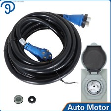 25/30/50FT 50 Amp Generator Cord and Power Inlet Box Waterproof Combo Kit ETL