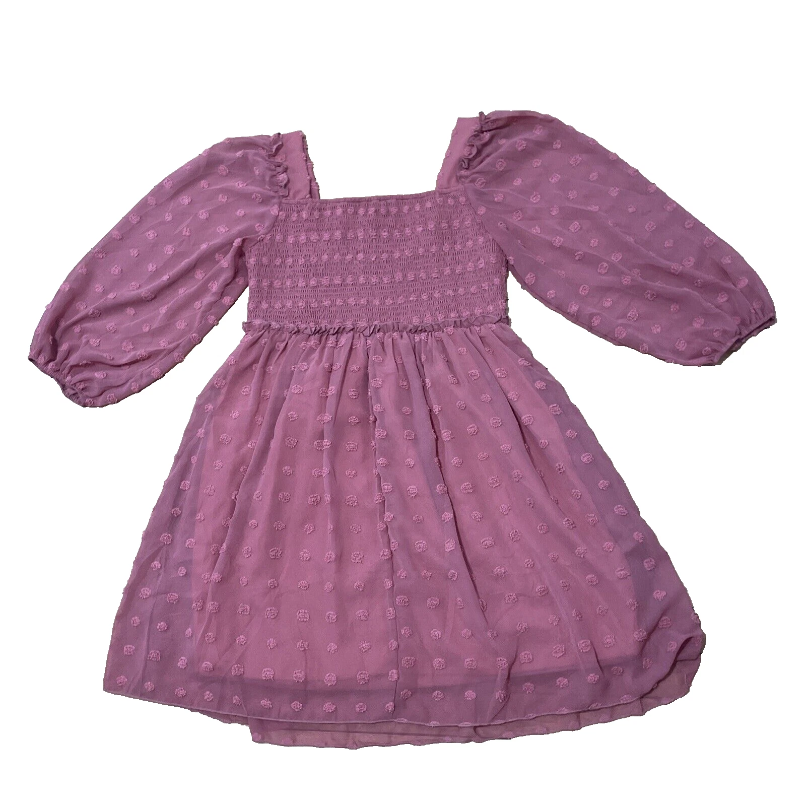 Abito contadino BTFBM midi donna XL lungo manica a sbuffo smock tunica floreale San Valentino