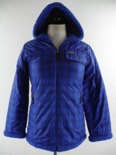 Big Boys Girls Kids M PATAGONIA Reversible Ready Freddy Blue Jacket Fleece Parka