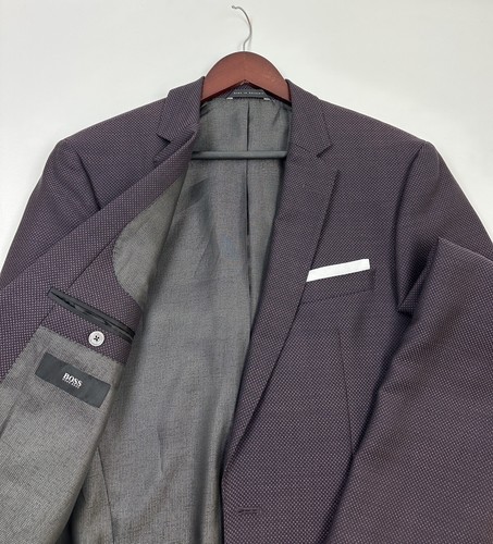 #345 Hugo Boss Hutsons4 Slim-Fit Virgin Wool Sports Jacket Size 42 L $645 RETAIL - Picture 6 of 9