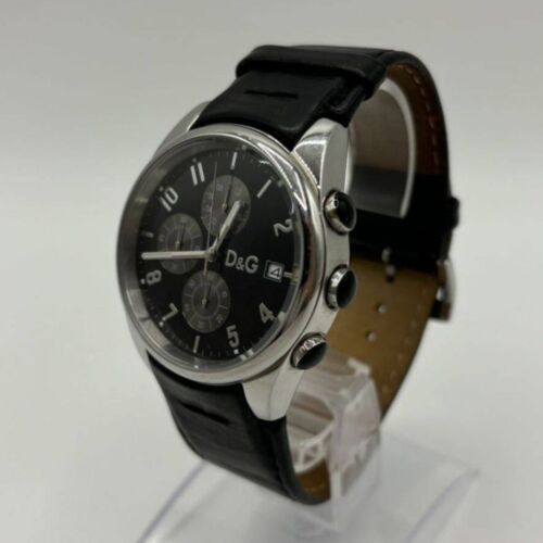 Dolce & Gabbana Men's Sandpiper Stainless Steel & Leather Chronograph Watch VGUC