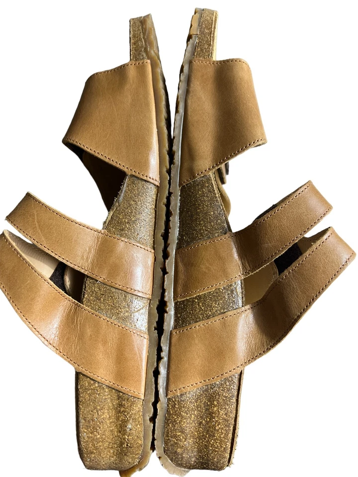 Sandalias Haflinger Pansy de cuero tostado con 2 correas deslizables para mujer talla 10 EE. UU. 42 UE Foto 4 de 4